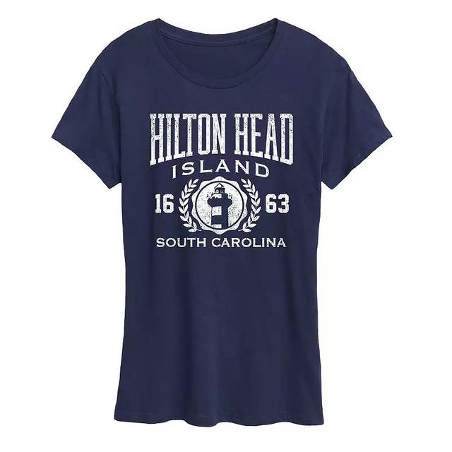 Womens Hilton Head Island Collegiate Graphic Tee Blue Product Image