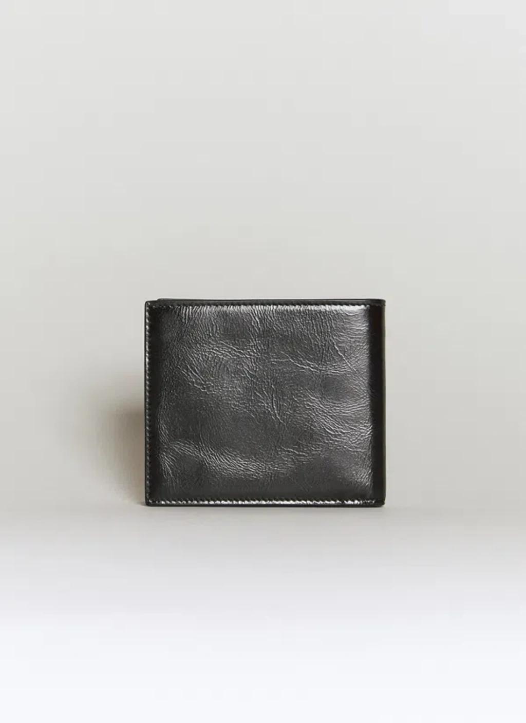 Men's Black Leather Bi-fold Wallet In Brown Product Image