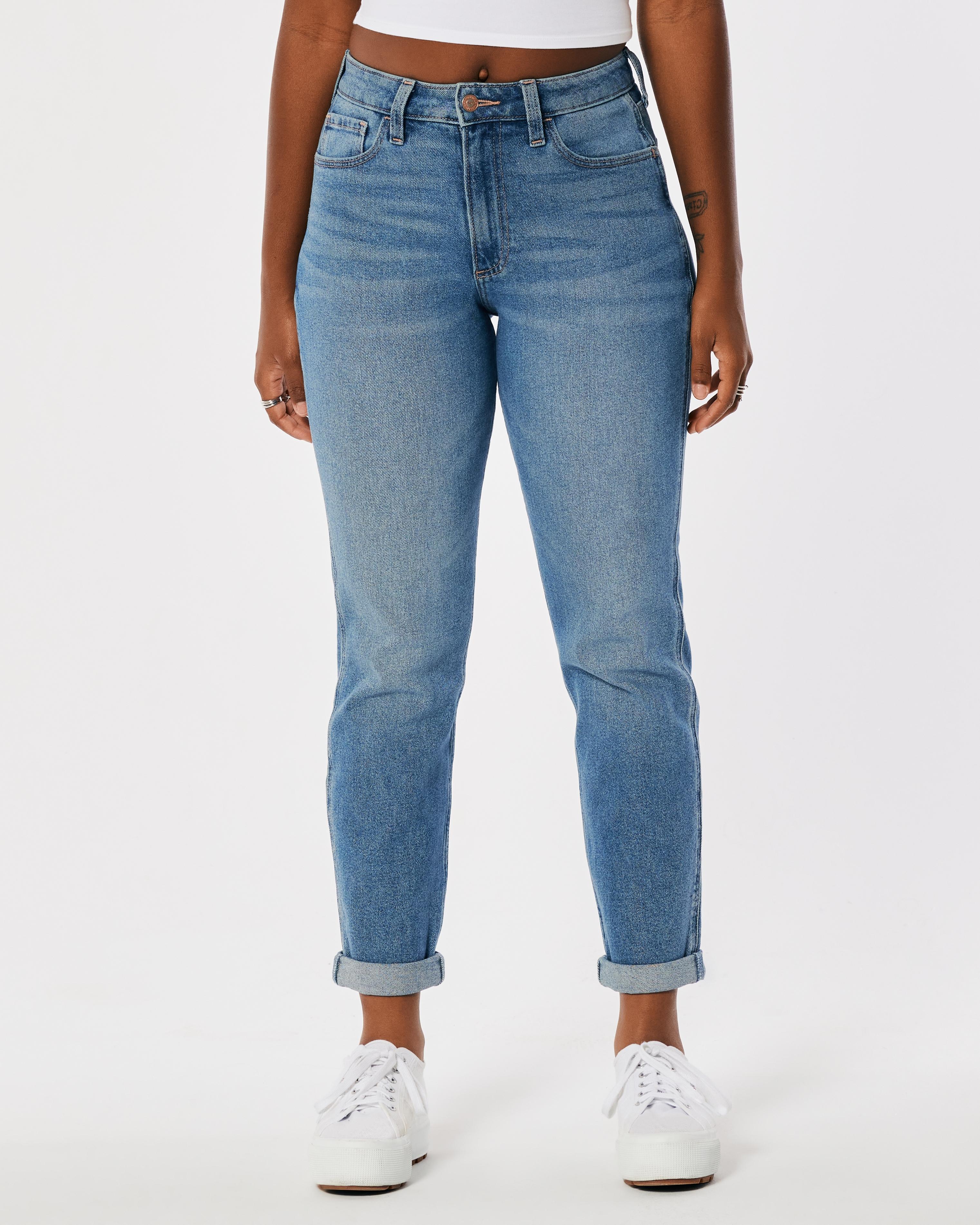 Curvy High-Rise Medium Wash Mom Jeans Product Image