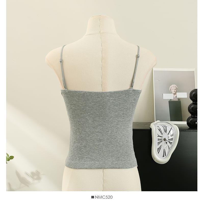 Lace-Trim Camisole Top with Pads in 5 Colors Product Image