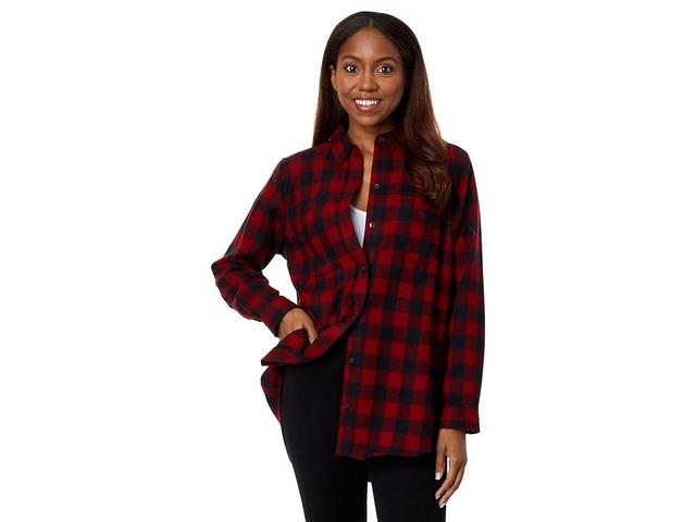 L.L.Bean Petite Scotch Plaid Flannel Tunic (Rob Roy) Women's Clothing Product Image