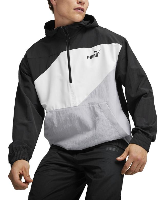 Puma Mens Power Colorblocked Half-Zip Hooded Windbreaker Product Image