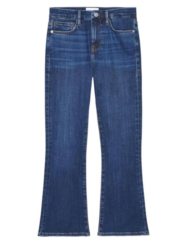 Woman Le Crop Mini Boot Jeans In Dark Blue Denim In Majesty Product Image