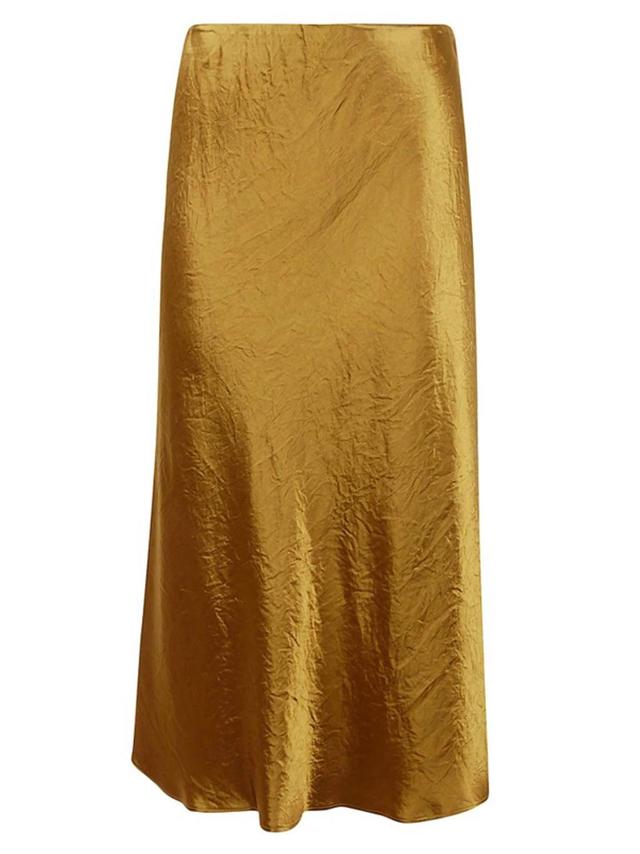 Leisure Alessio Satin Midi Skirt In Blue Product Image