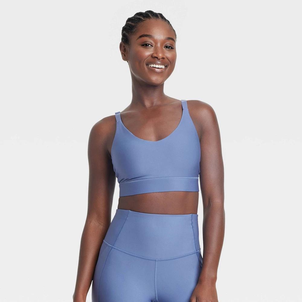 Womens Effortless Support Medium Support Sports Bra - All In Motion Blue L Product Image