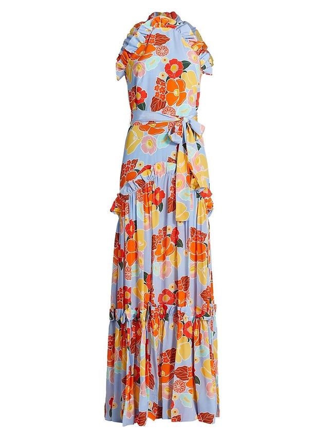 Womens Tatiana Floral Ruffle-Trimmed Maxi Dress Product Image