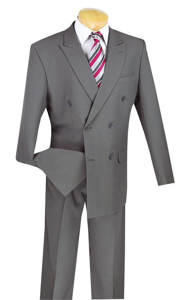 Atlantis Collection - Medium Gray Regular Fit Double Breasted 2 Piece Suit Product Image