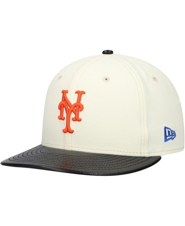 Mens New Era Cream New York Mets Game Night Leather Visor 59FIFTY Fitted Hat Product Image