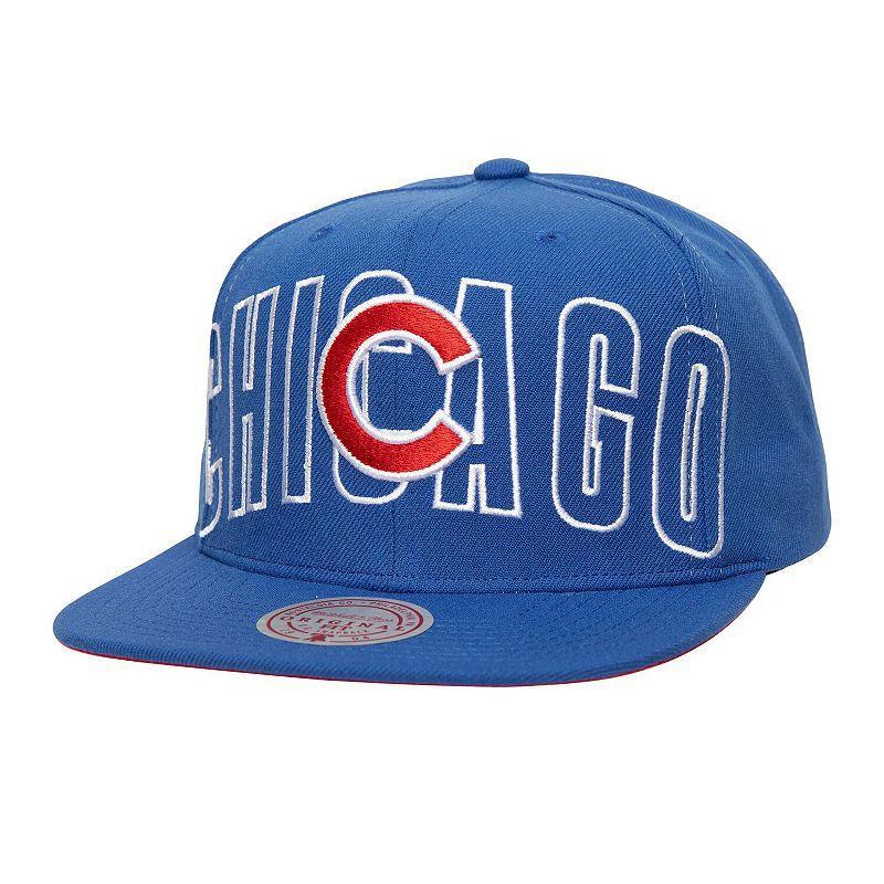 Men's Mitchell & Ness Royal Chicago Cubs Full Frontal Snapback Hat, Blue Product Image