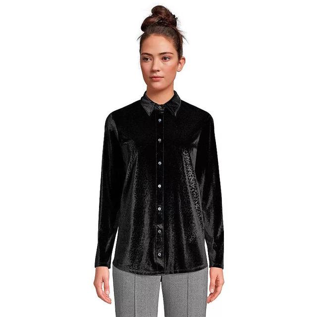 Petite Lands End Velvet Tunic Shirt, Womens Product Image