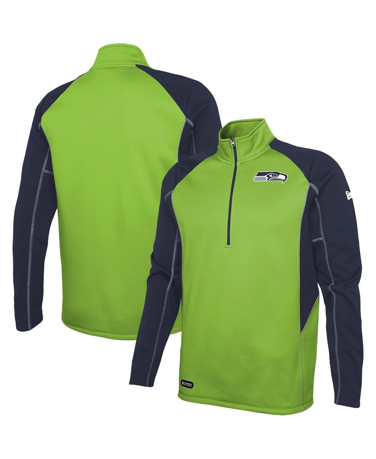 Mens Neon Green Seattle Seahawks Combine Authentic Two-a-Days Half-Zip Jacket Product Image