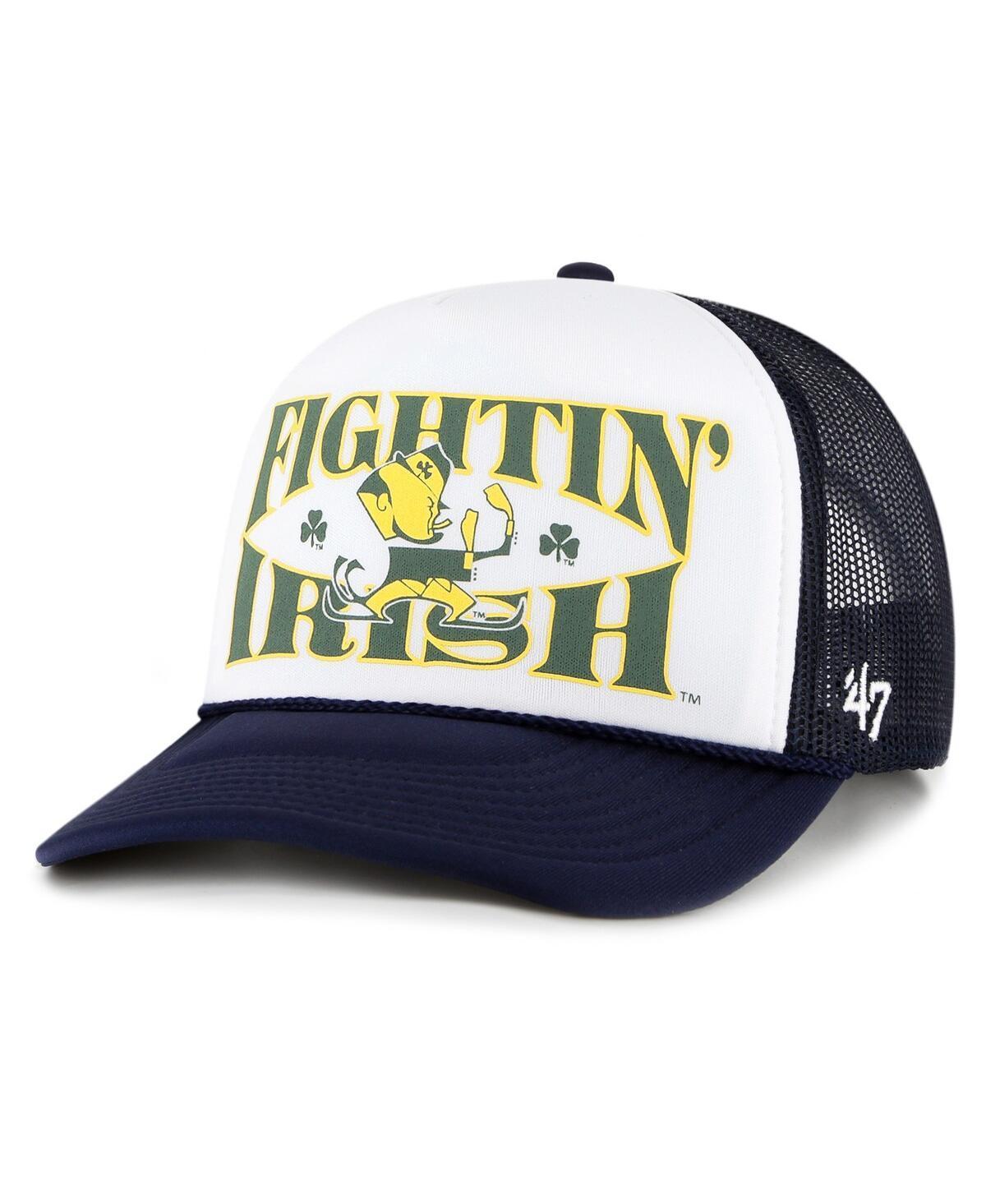 Mens 47 Brand White Notre Dame Fighting Irish Article Foam Front Trucker Hat - White Product Image