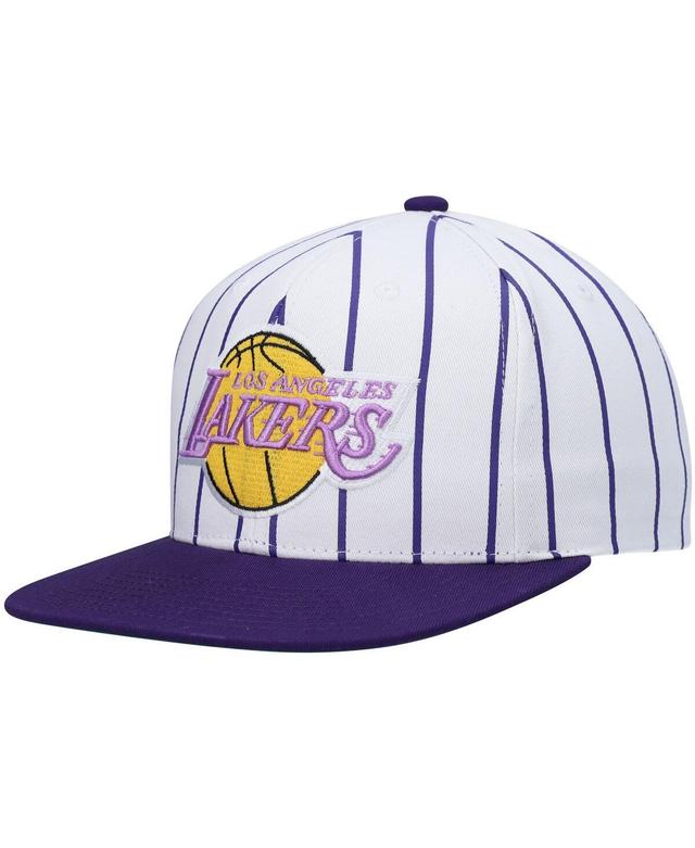 Mens Mitchell & Ness Los Angeles Lakers Hardwood Classics Pinstripe Snapback Hat Product Image