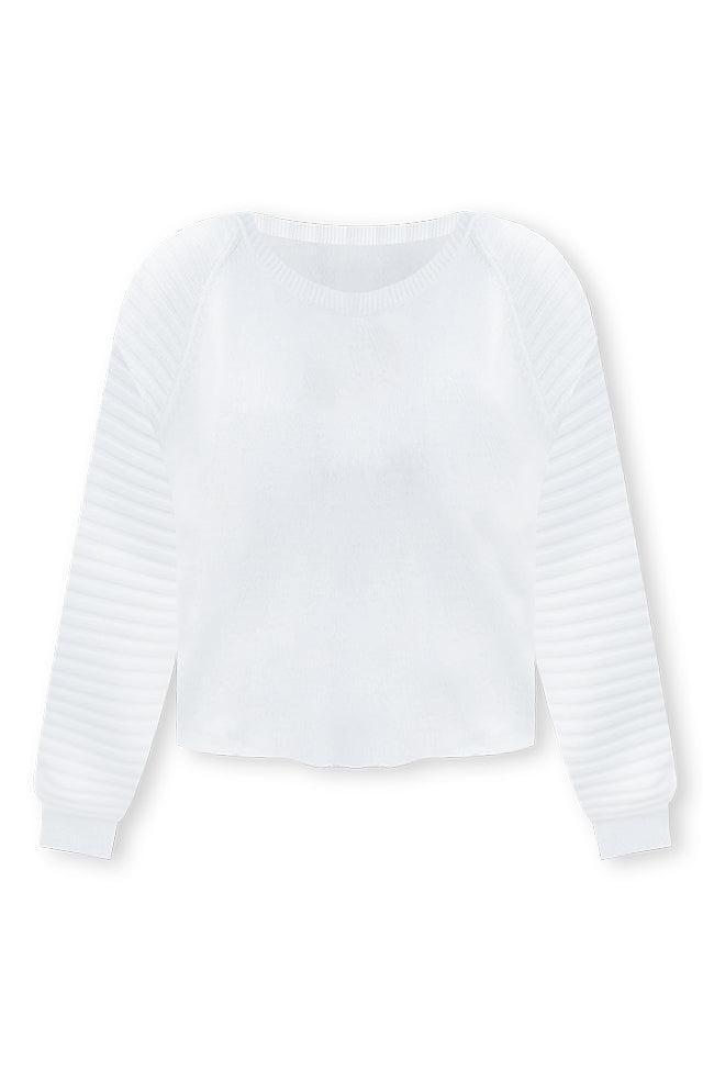 It's Up To You Cream Ribbed Sleeve Sweater Product Image