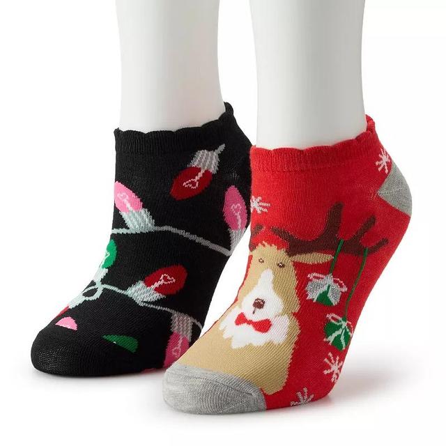 Womens 2-Pack Christmas Novelty Low-Cut Socks Product Image