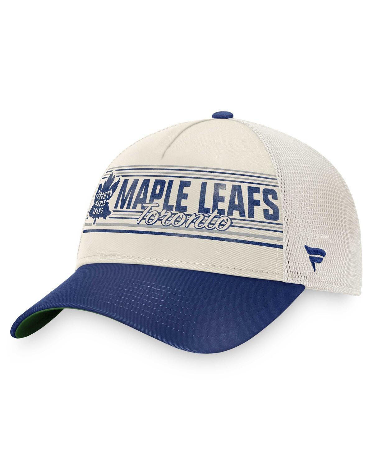 Mens Fanatics Khaki and Blue Toronto Maple Leafs True Classic Retro Trucker Snapback Hat - Khaki Product Image