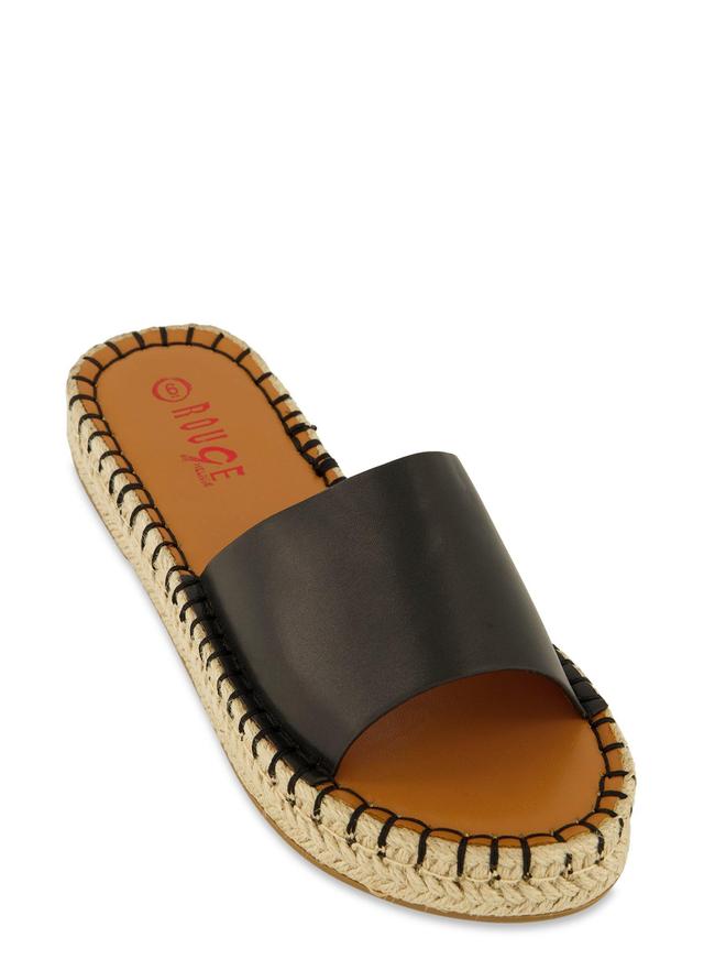 Womens Espadrille Trim Slide Sandals Product Image