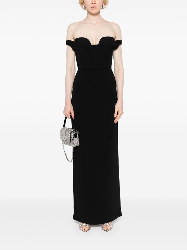 SOLACE LONDON Serina Maxi Dress In Black   Product Image