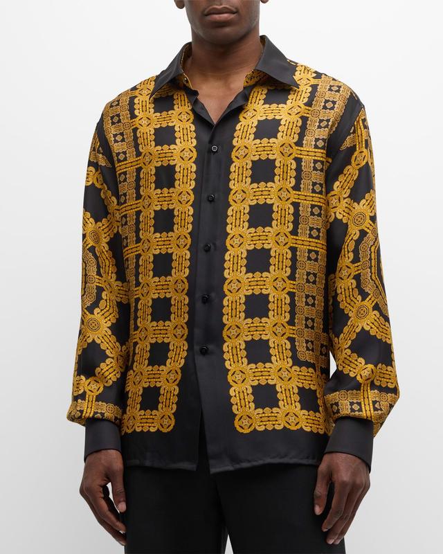 Mens Silk Medallion-Print Overshirt Product Image