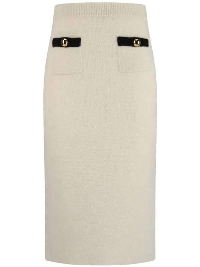 ALESSANDRA RICH Gonna Midi Skirt In Weiss Product Image