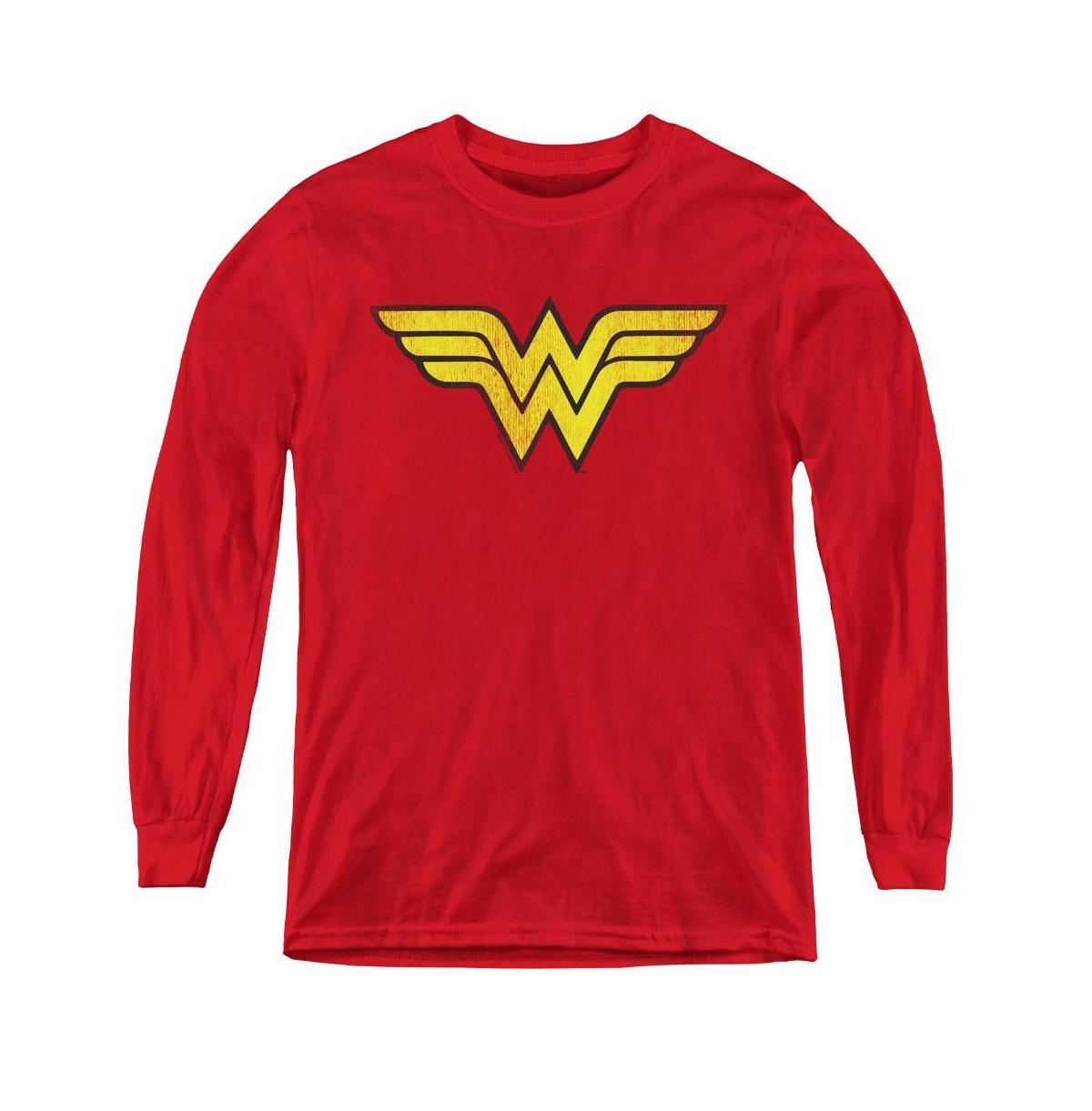 Dc Comics Boys Youth Wonder Woman Logo Dist Long Sleeve Sweatshirts Product Image