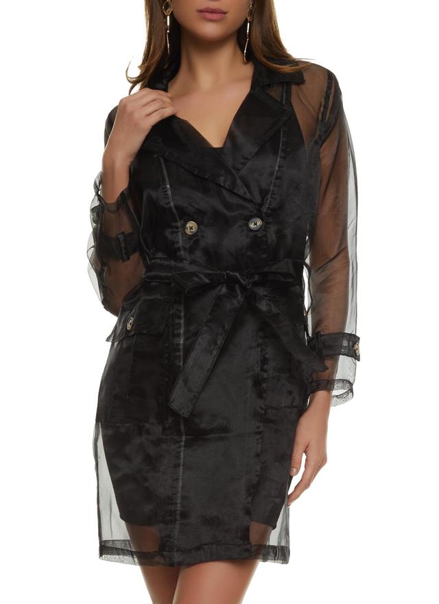 Womens Sheer Organza Trench Coat Product Image