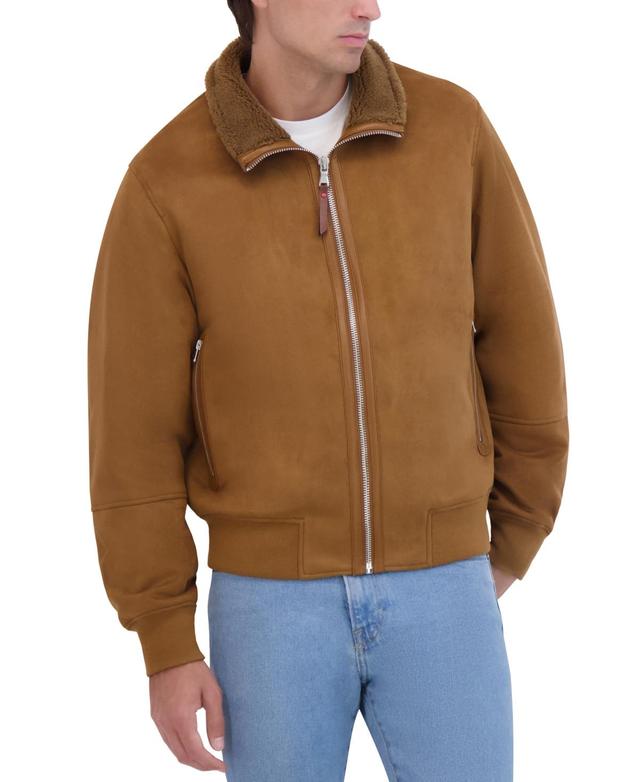 Robert Graham Mens Faux Suede Bomber with Sherpa Stand Collar Product Image