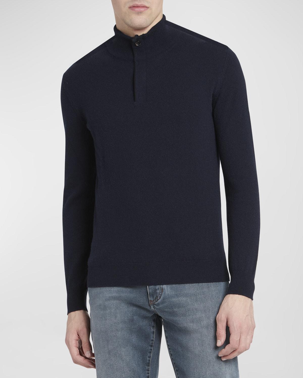 Mens Oasi Cashmere Zip Mock Neck Sweater Product Image