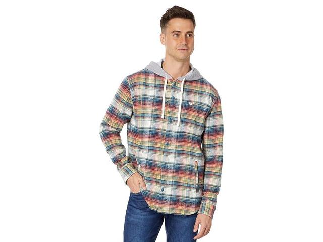 Quiksilver Briggs Hooded Flannel (Mineral Red Briggs Flannel) Men's Clothing Product Image