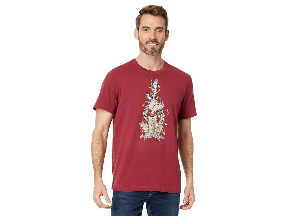 Life is Good Max Lights Short Sleeve Crusher Tee (Cranberry ) Men's Clothing Product Image