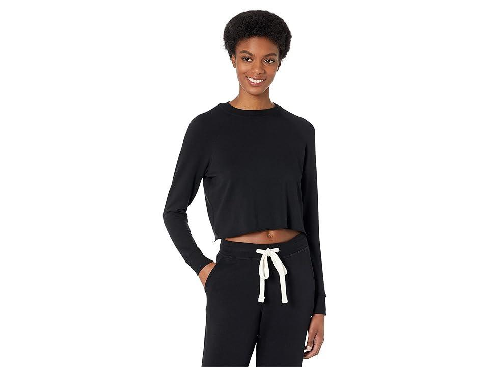 Splits59 Warm Up Crop Sweatshirt in Black. Size M, S, XS. Product Image