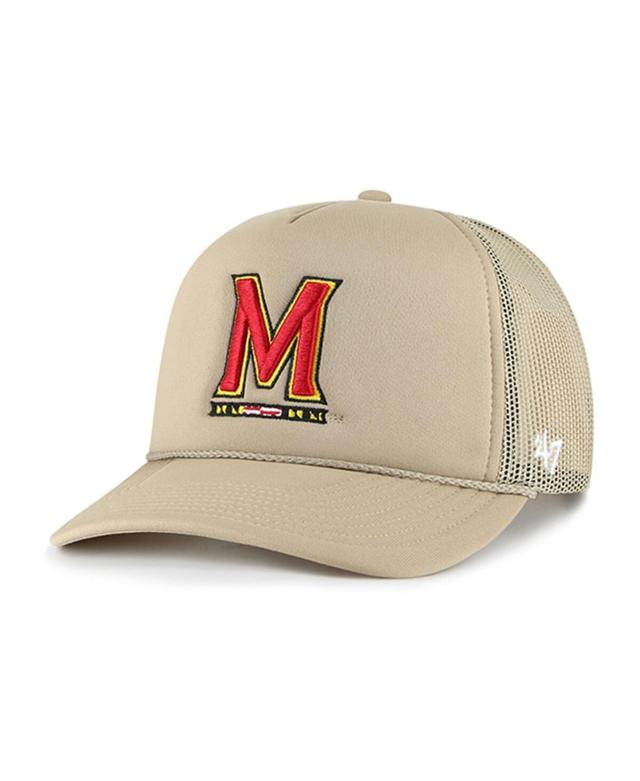 Mens 47 Brand Khaki Maryland Terrapins Foam Front Mesh Trucker Snapback Hat Product Image