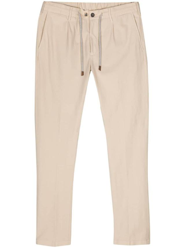 Mid-rise Tapered Trousers In Neutrals Product Image