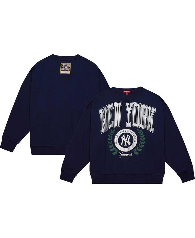 Womens Mitchell & Ness Navy New York Yankees Logo Lt 2.0 Pullover Sweatshirt Product Image