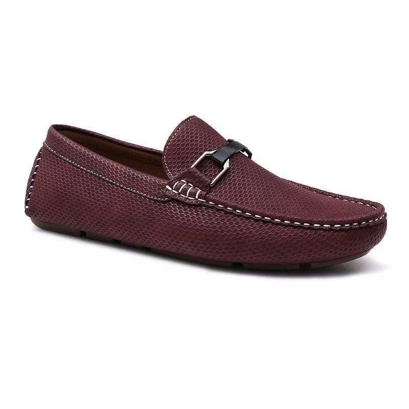 Aston Marc Mens Embossed Loafers Red Product Image