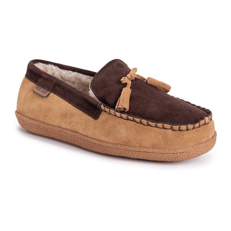 MUK LUKS Talan Mens Leather Moccasin Slippers Product Image