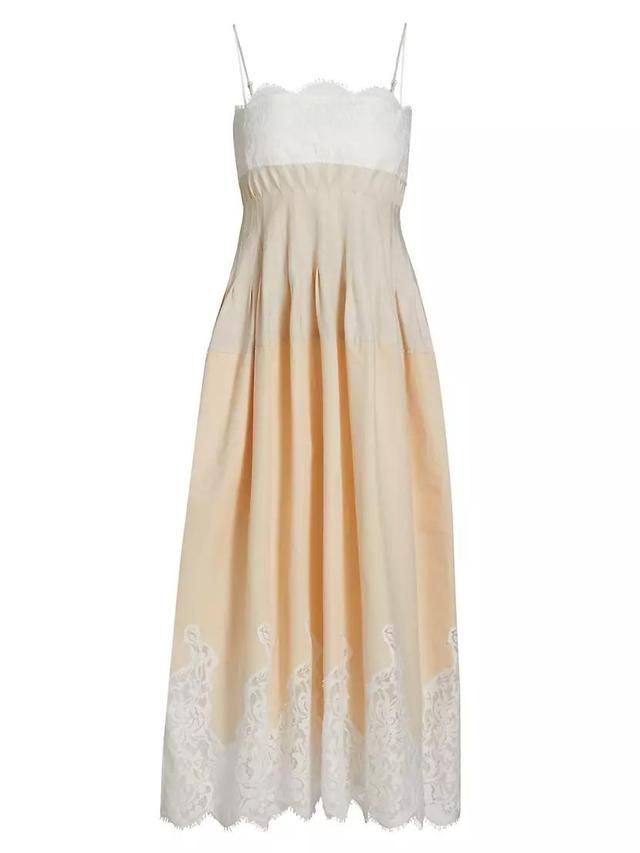 Lilianna Poplin Lace Combo Midi-Dress Product Image