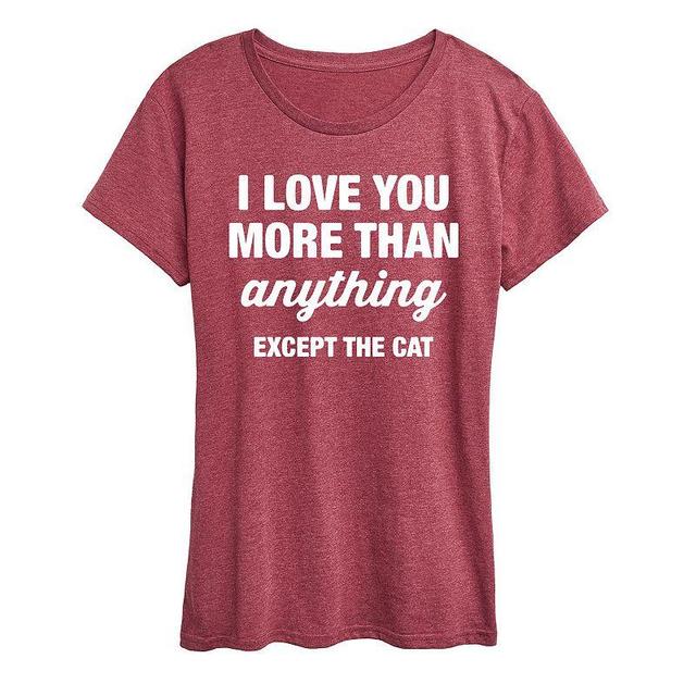 Womens Except The Cat Graphic Tee Grey Dark Red Product Image