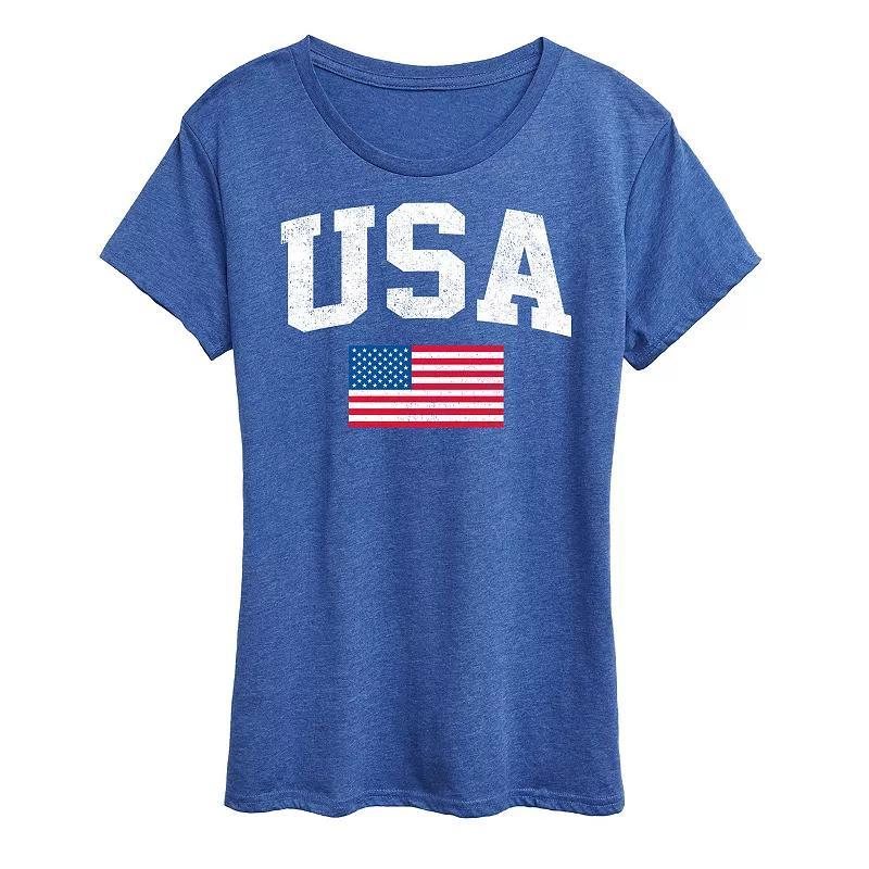 Womens USA Flag Graphic Tee Product Image