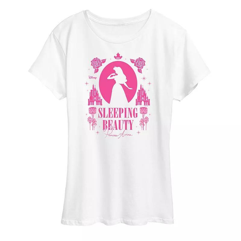 Disneys Sleeping Beauty Womens Graphic Tee Heather Grey Product Image