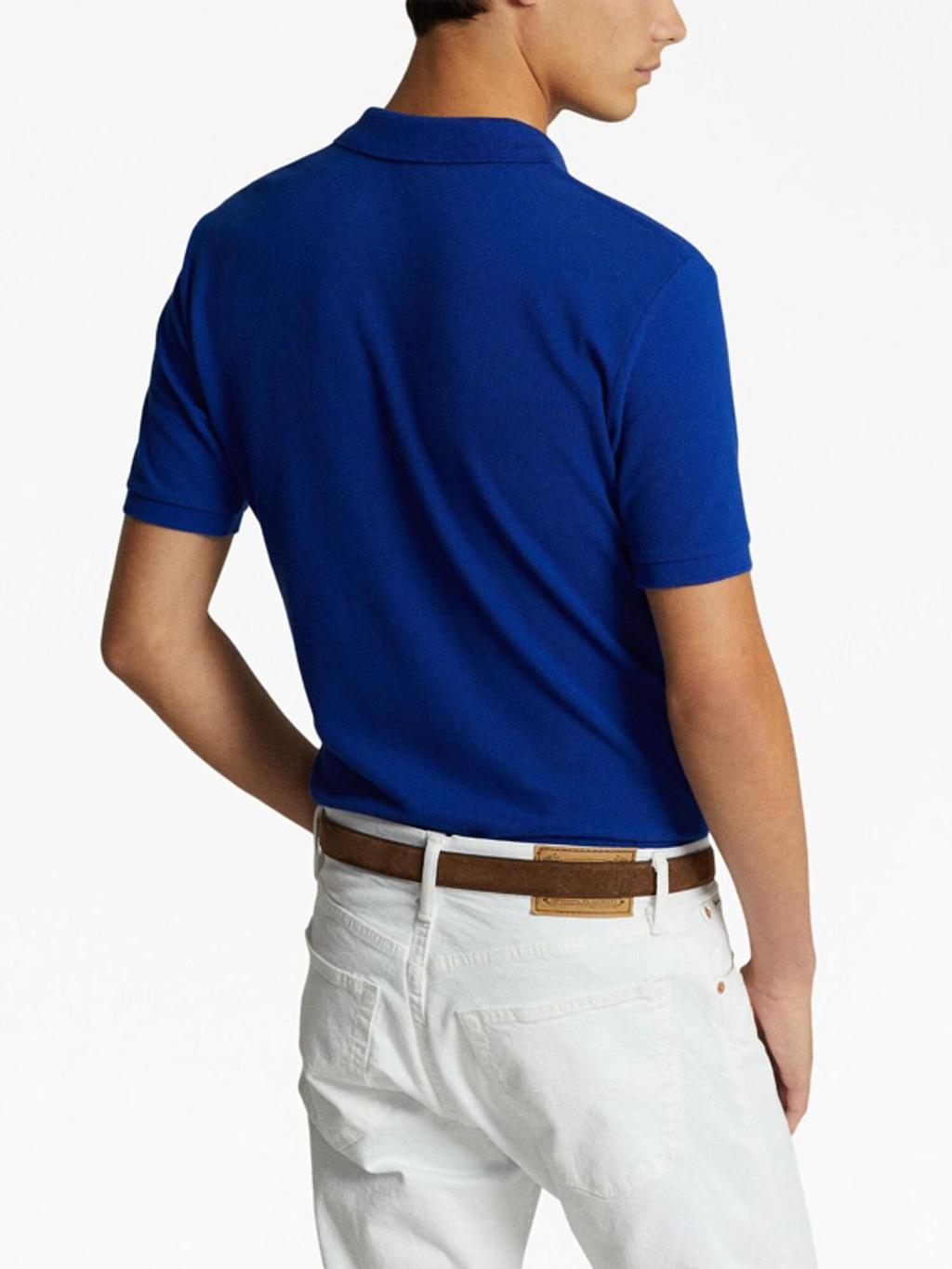 Polo Pony Cotton Polo Shirt In Blue Product Image