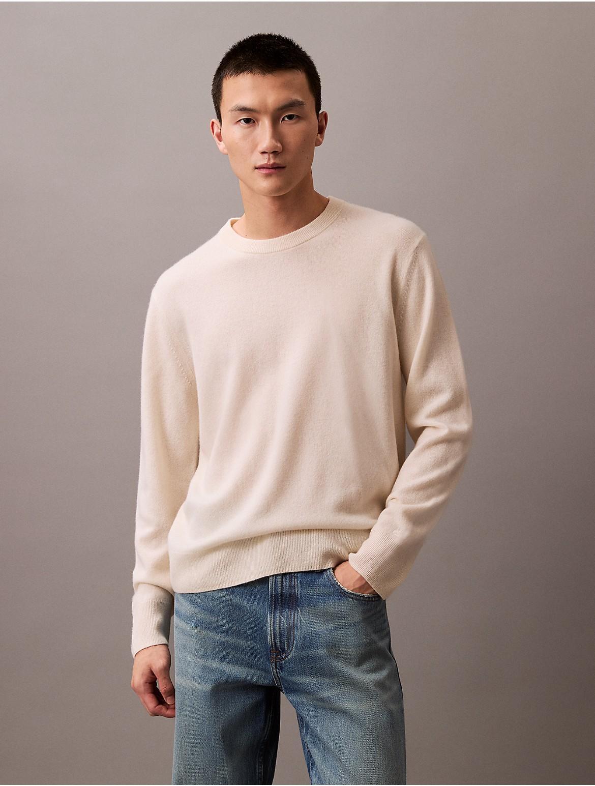 Calvin Klein Mens Classic Cashmere Crewneck Sweater - Red - S Product Image