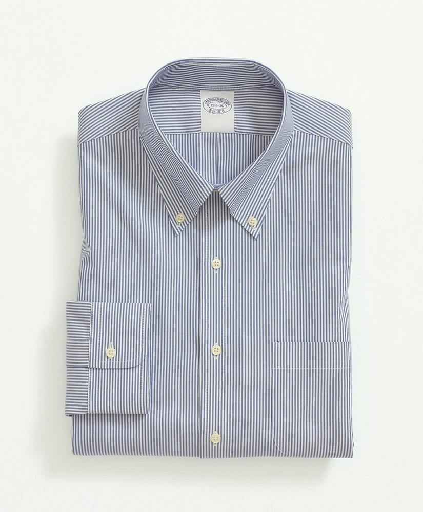 Big & Tall Stretch Supima® Cotton Non-Iron Pinpoint Oxford Button-Down Collar, Candy Stripe Dress Shirt Product Image