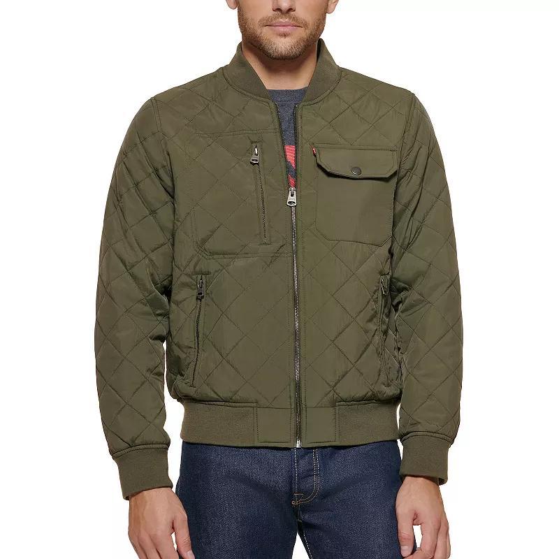 Levis Mens Regular-Fit Diamond-Quilted Bomber Jacket Product Image