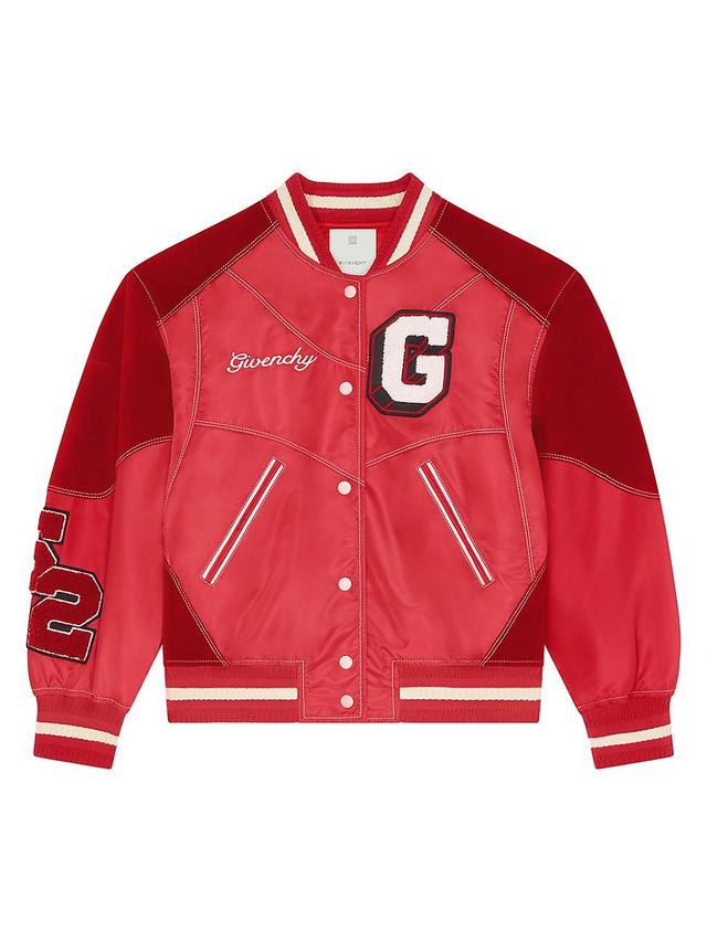 Womens College Bi-Material Varsity Jacket Product Image