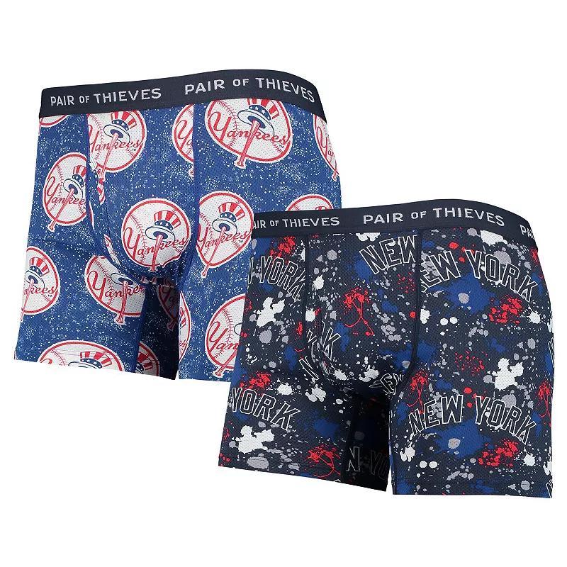 Mens Pair of Thieves Navy/Blue New York Yankees Super Fit 2-Pack Boxer Briefs Set Product Image