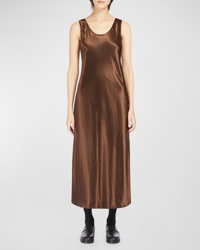 Talete Sleeveless Satin Midi Dress Product Image