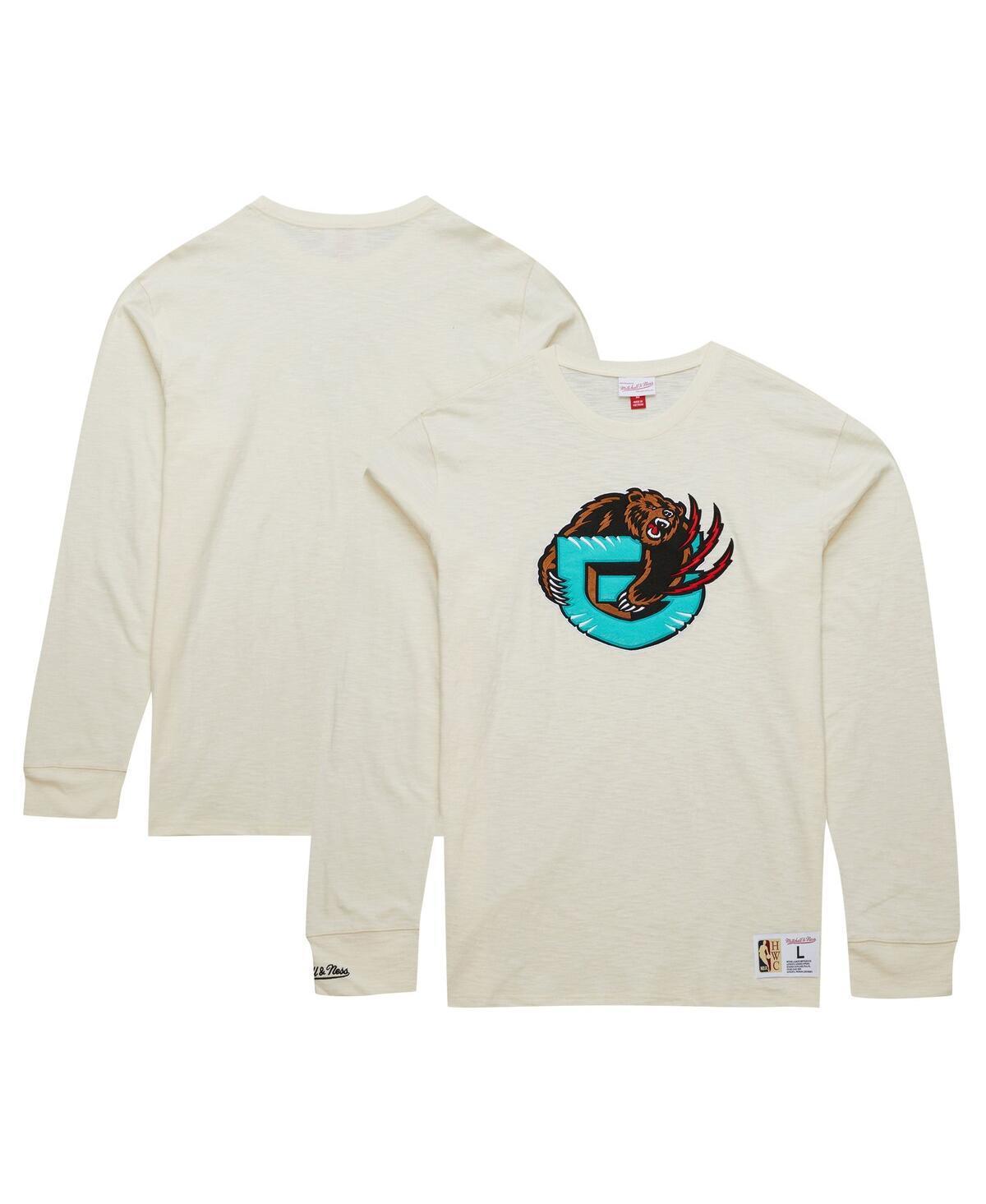 Mitchell & Ness Mens Cream Vancouver Grizzlies Hardwood Classics Vintage-like Long Sleeve T-Shirt Product Image