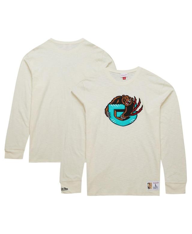 Mitchell & Ness Mens Cream Vancouver Grizzlies Hardwood Classics Vintage-like Long Sleeve T-Shirt Product Image