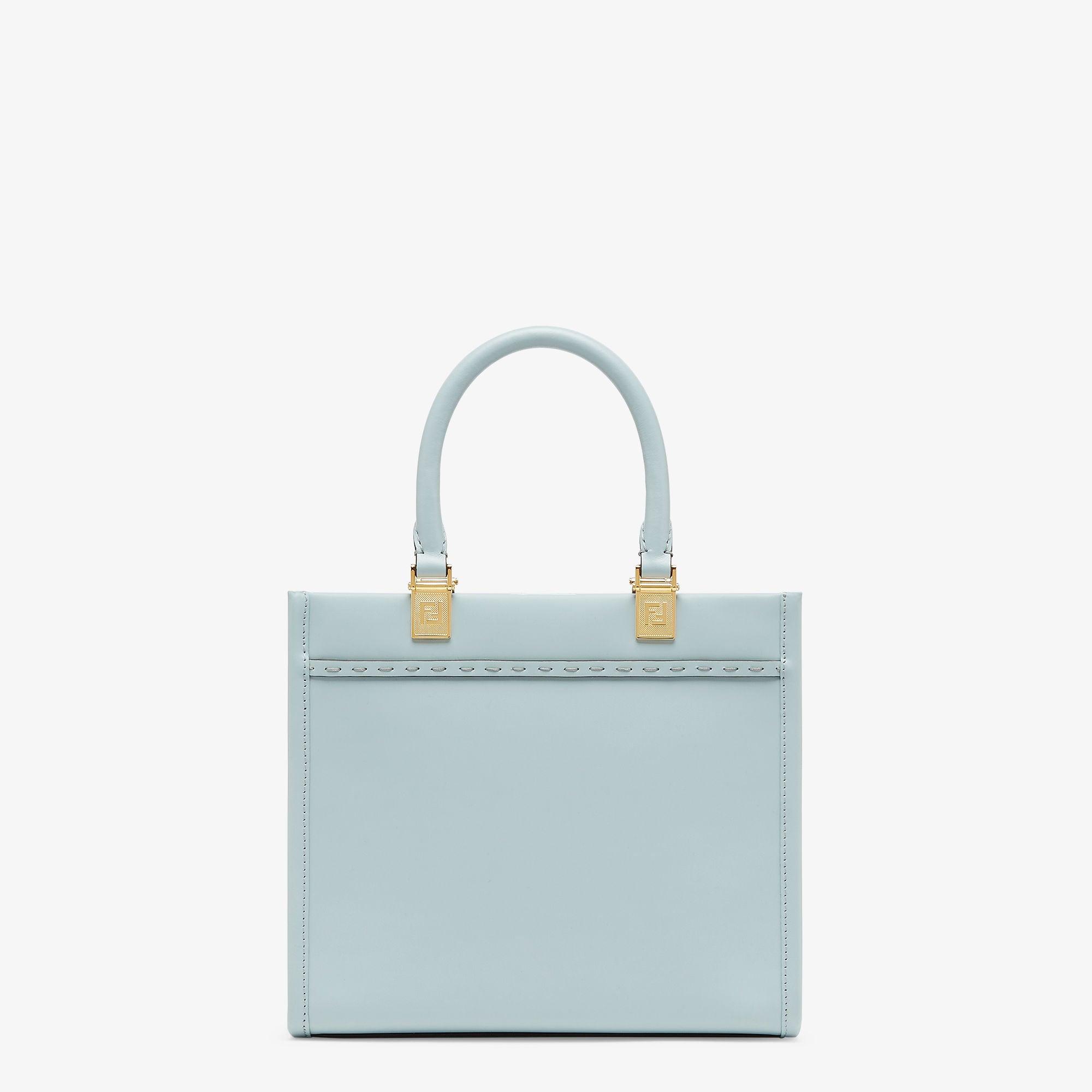 Fendi Sunshine SmallLight blue leather shopper Product Image